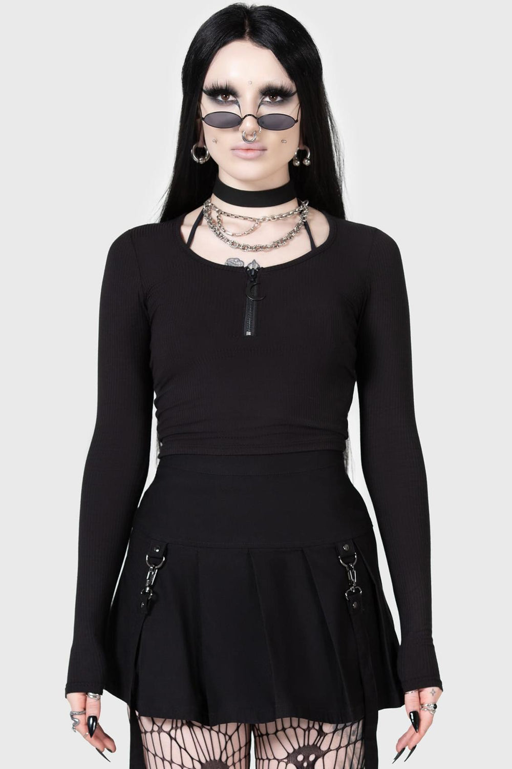 Women Crop | Killstar Lune Sting Ribbed Top