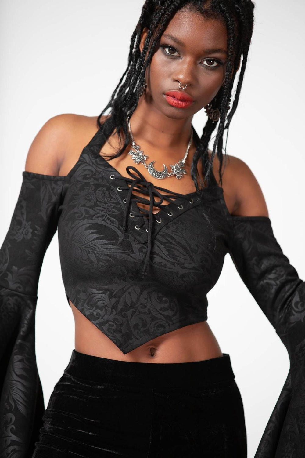 Women Crop | Killstar Periwinkle Halter Crop Top