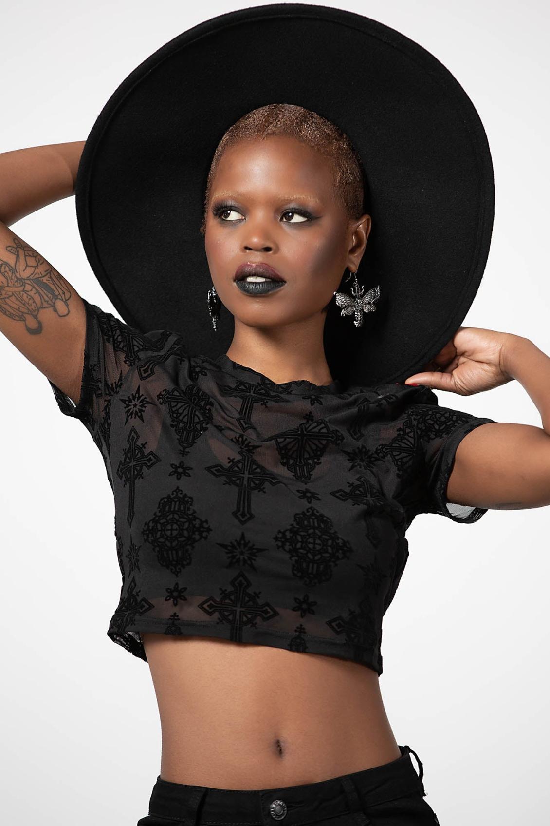 Women Crop | Killstar Petra Mesh Crop Top