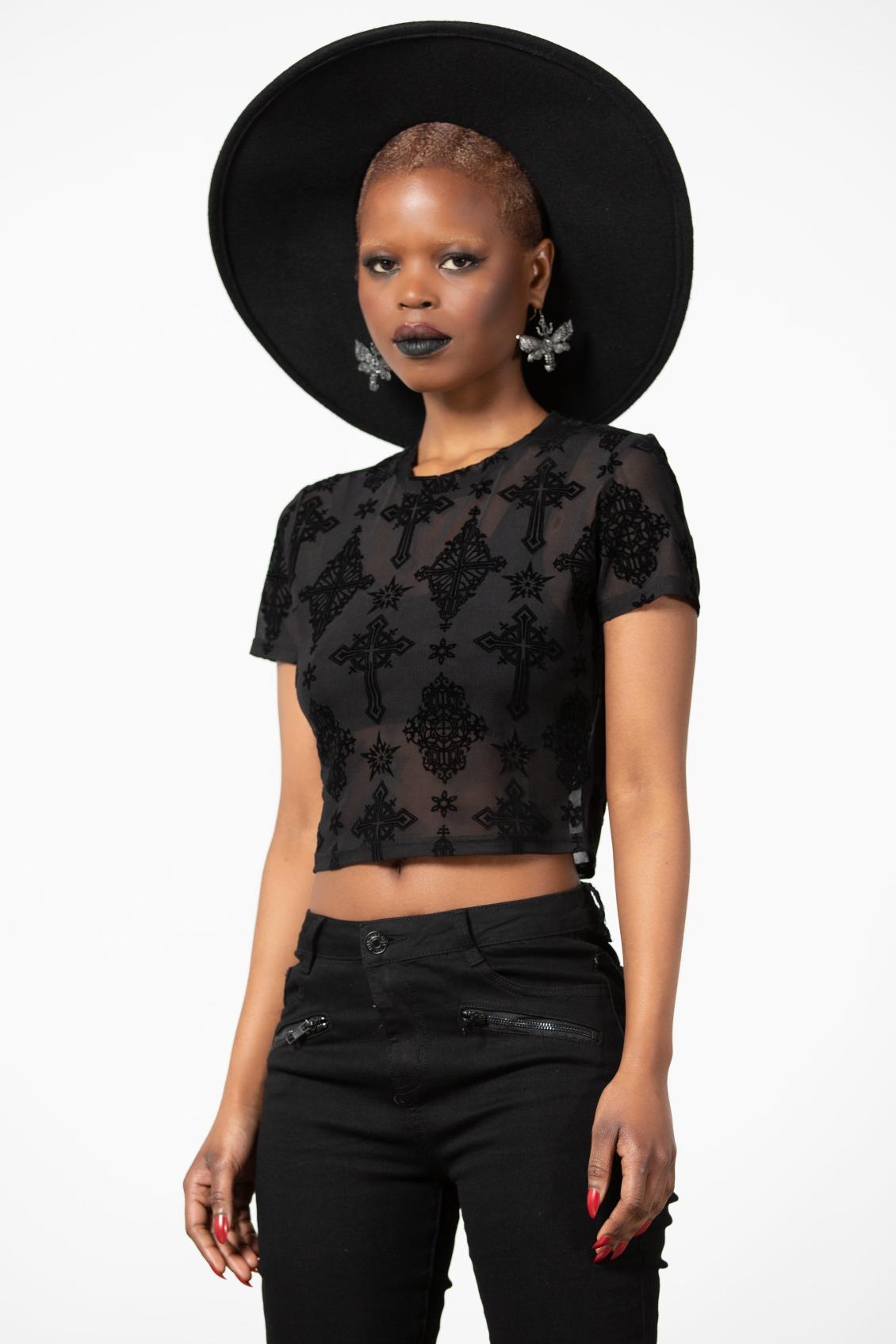 Women Crop | Killstar Petra Mesh Crop Top