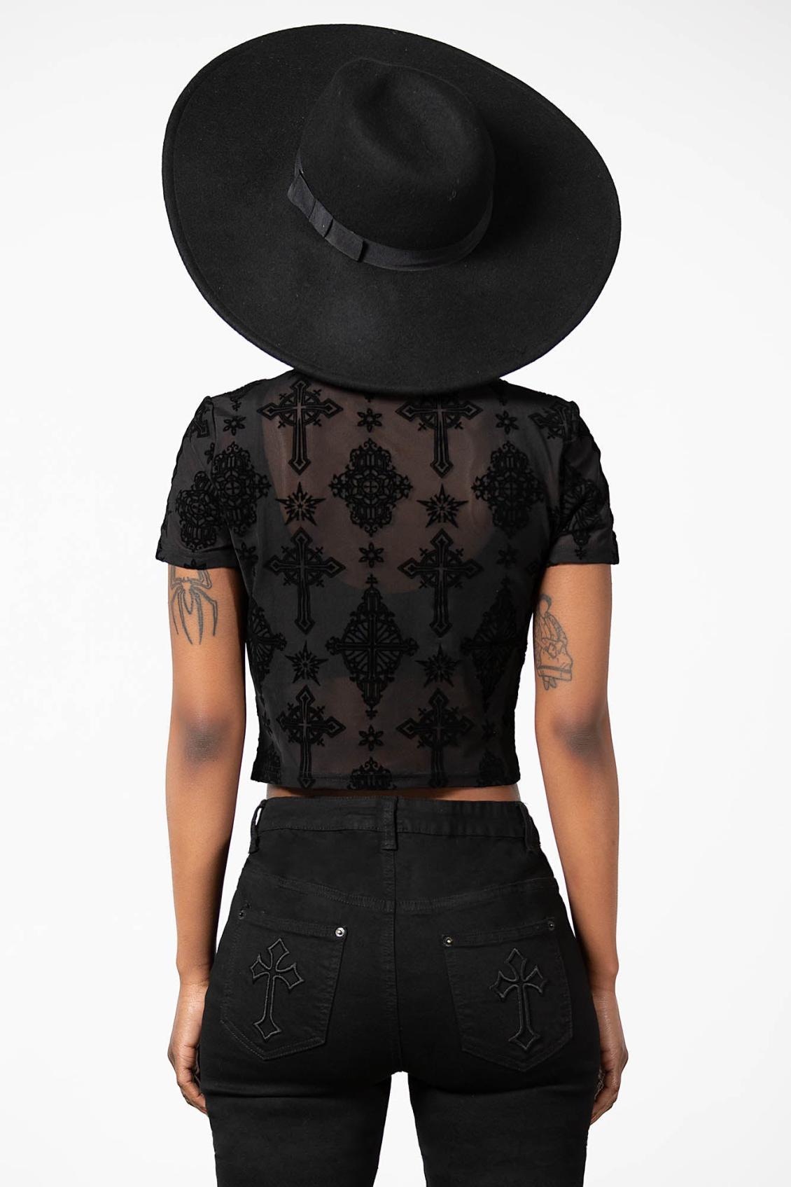 Women Crop | Killstar Petra Mesh Crop Top