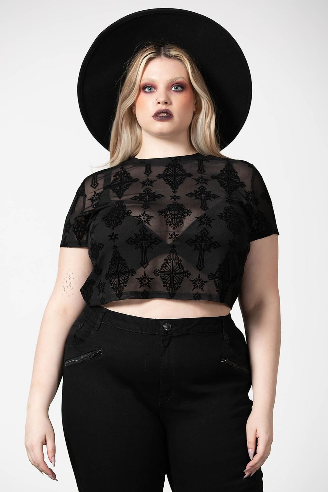 Women Crop | Killstar Petra Mesh Crop Top