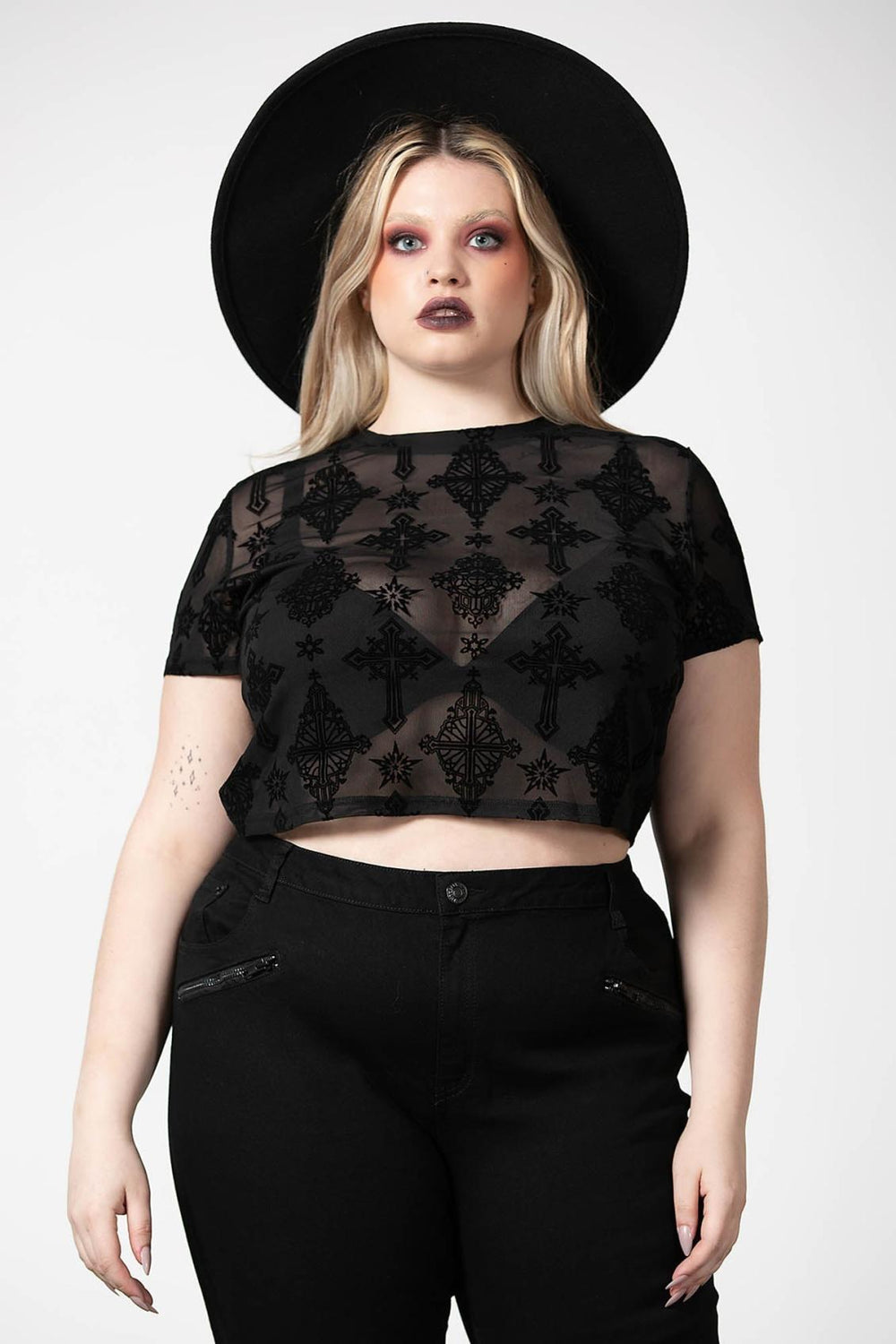 Women Crop | Killstar Petra Mesh Crop Top