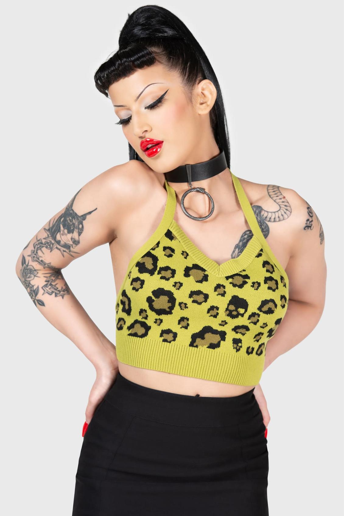 Women Crop | Killstar Skulleo Halter Top