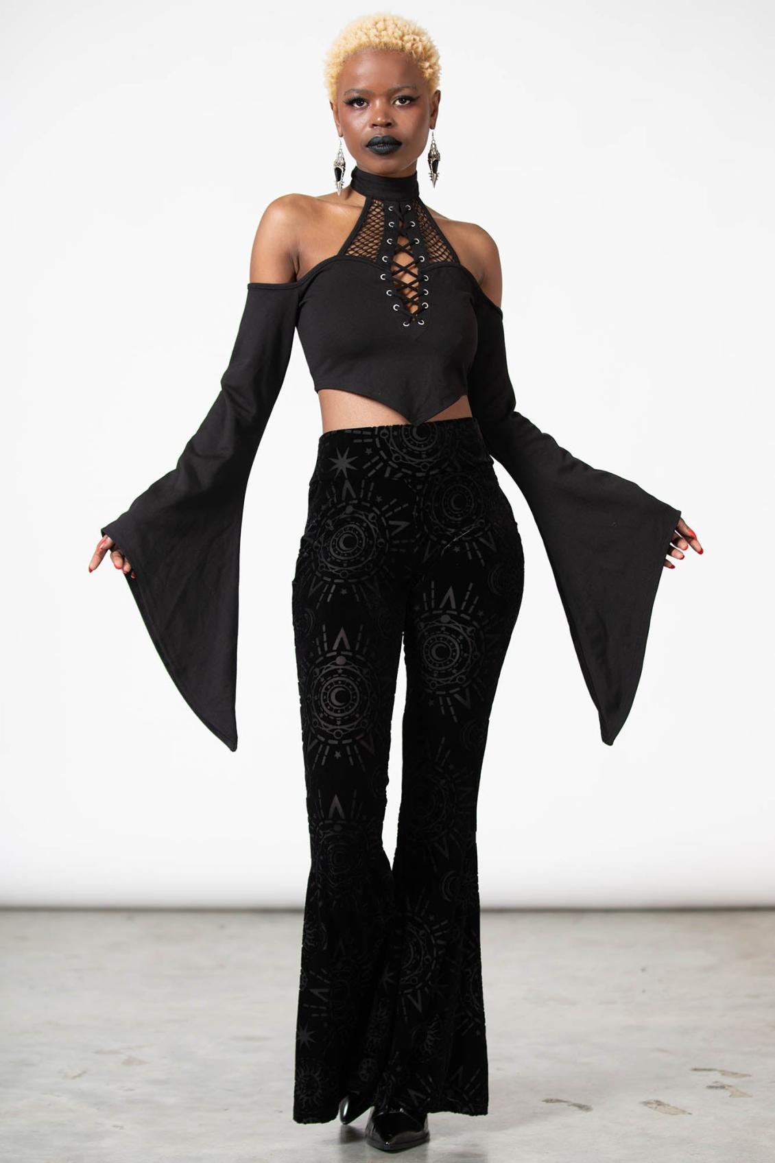 Women Flares | Killstar Evil Eye Burnout Bell Bottom