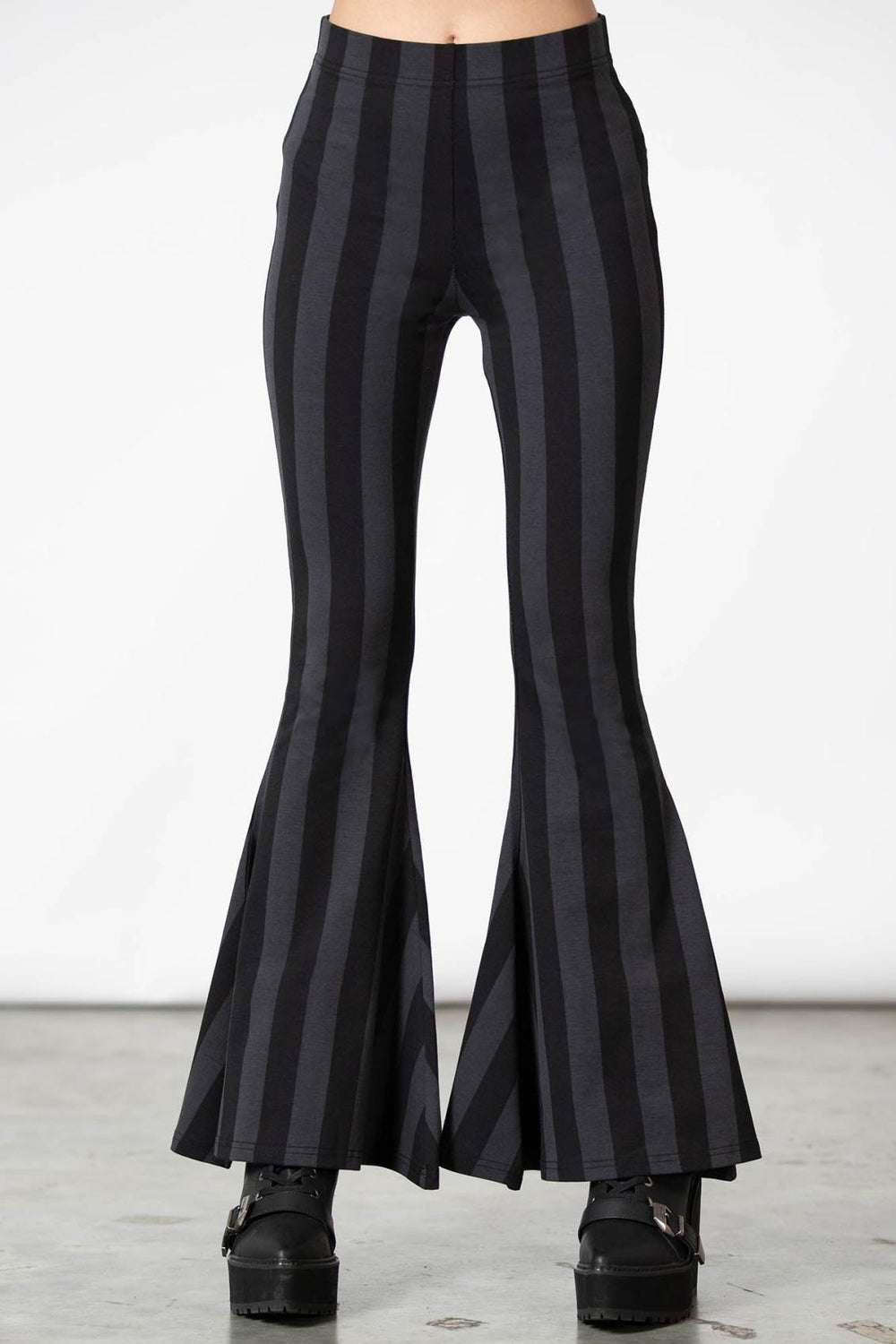 Women Flares | Killstar Inferno Room Flares [GREY STRIPE]