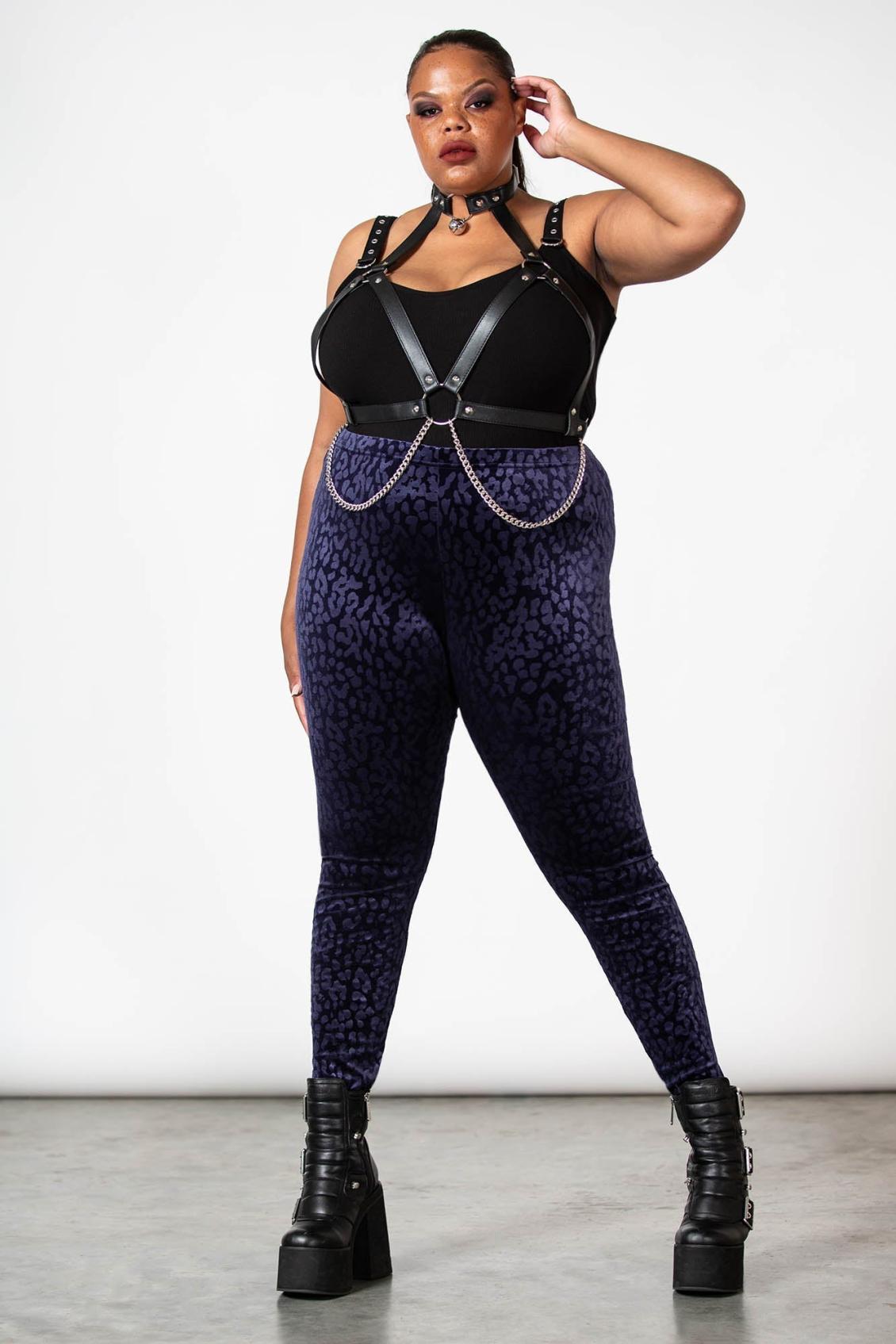 Women Going Out | Killstar Caturday Leggings [PLUM]