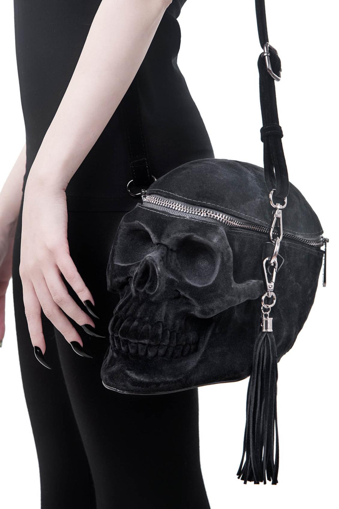 Women Handbags | Killstar Grave Digger Skull Handbag [VELVET]