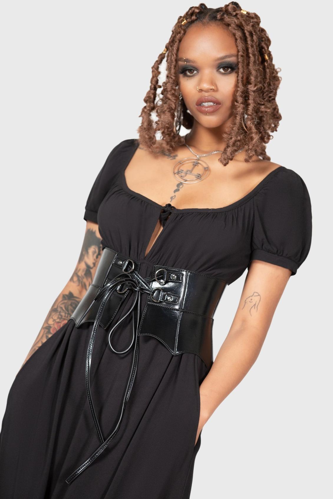 Women Harnesses &amp; Belts | Killstar Wetland Bat Peplum Corset