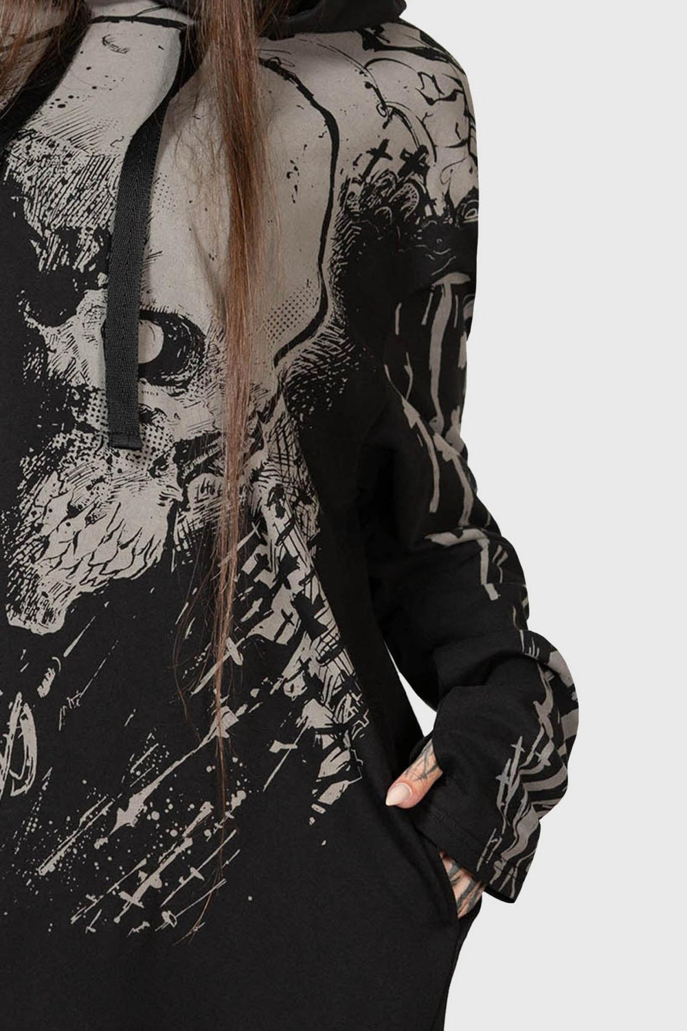 Women Hoodies | Killstar Cross The Bear Longline Hoodie