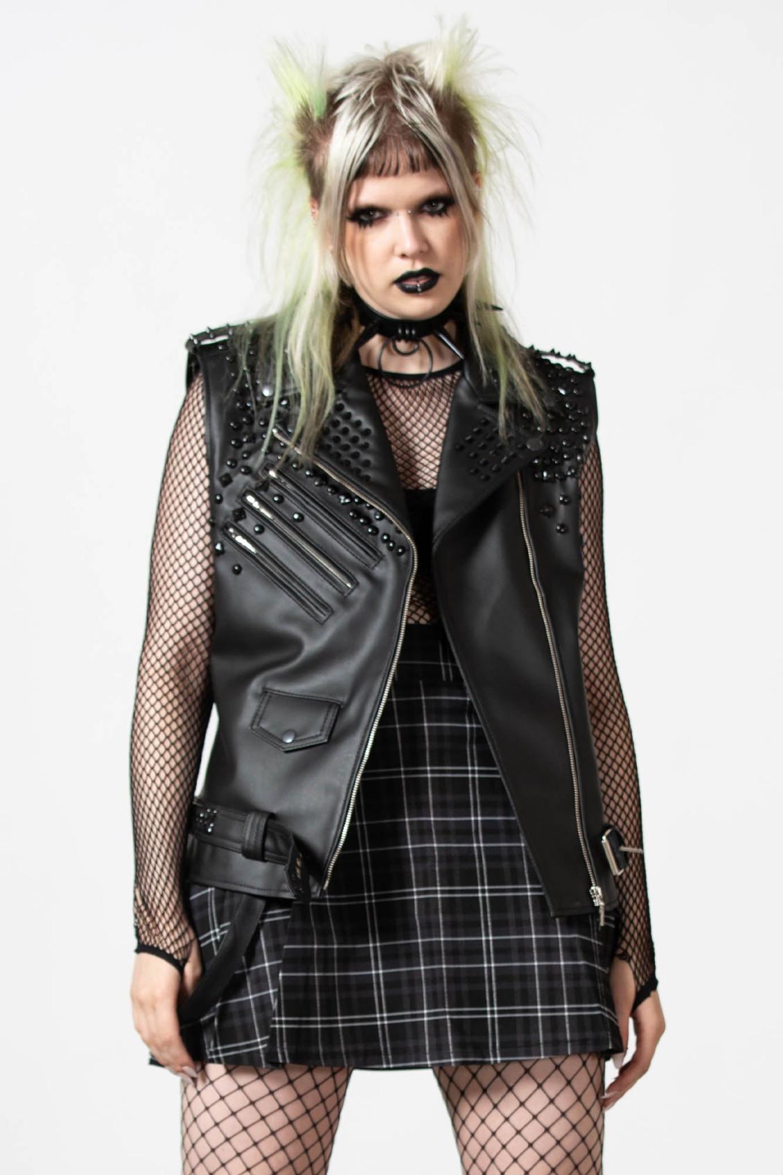 Women Jackets &amp; Coats | Killstar Doom Leather Vest [FAUX LEATHER]