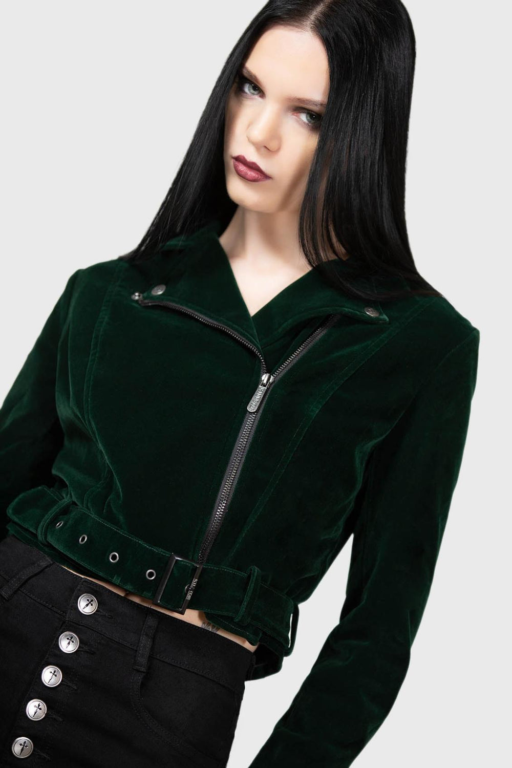 Women Jackets &amp; Coats | Killstar Emerald Goddess Biker Jacket
