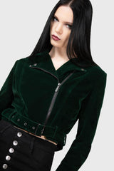 Women Jackets &amp; Coats | Killstar Emerald Goddess Biker Jacket