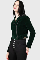 Women Jackets &amp; Coats | Killstar Emerald Goddess Biker Jacket