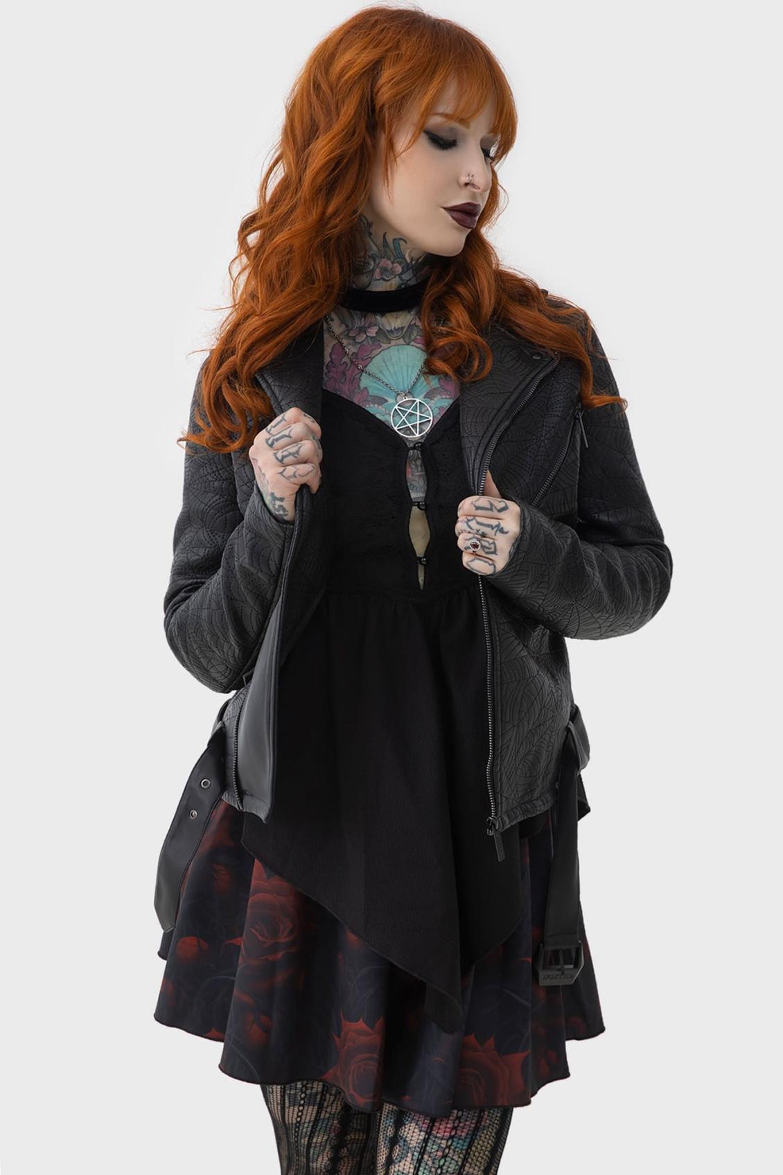 Women Jackets &amp; Coats | Killstar Spideration Biker Jacket