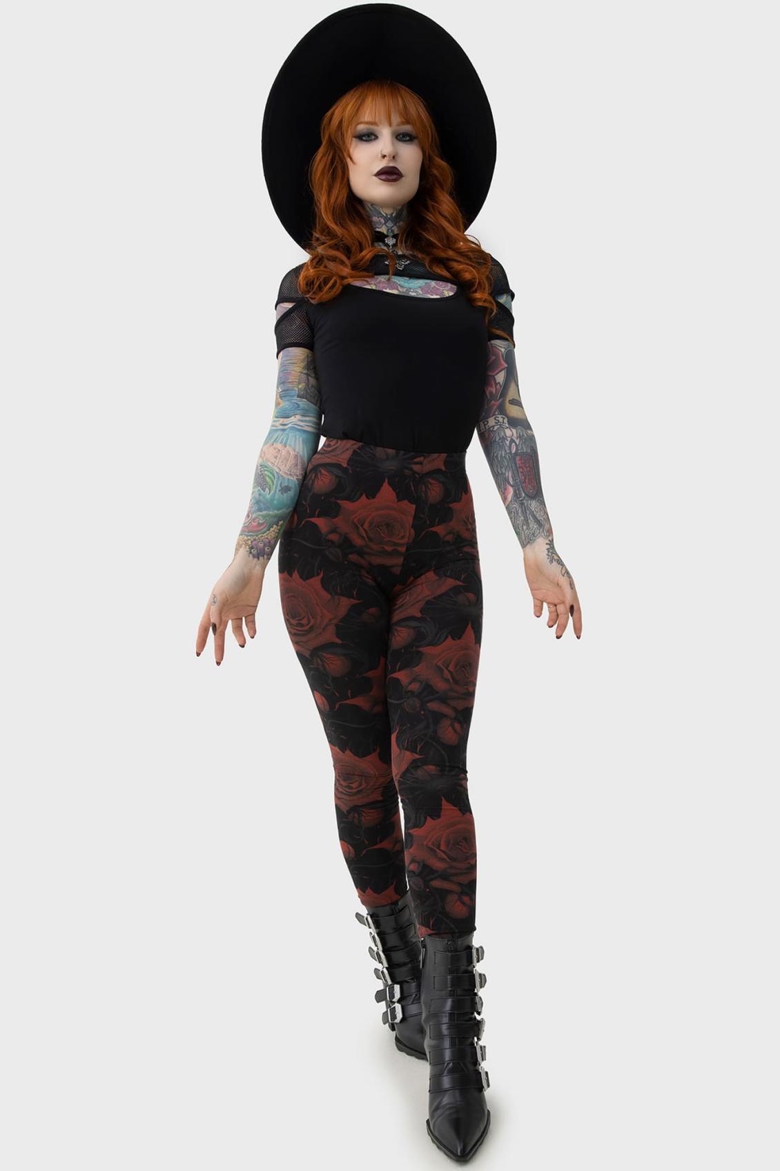 Women Leggings | Killstar Blood Rose Leggings