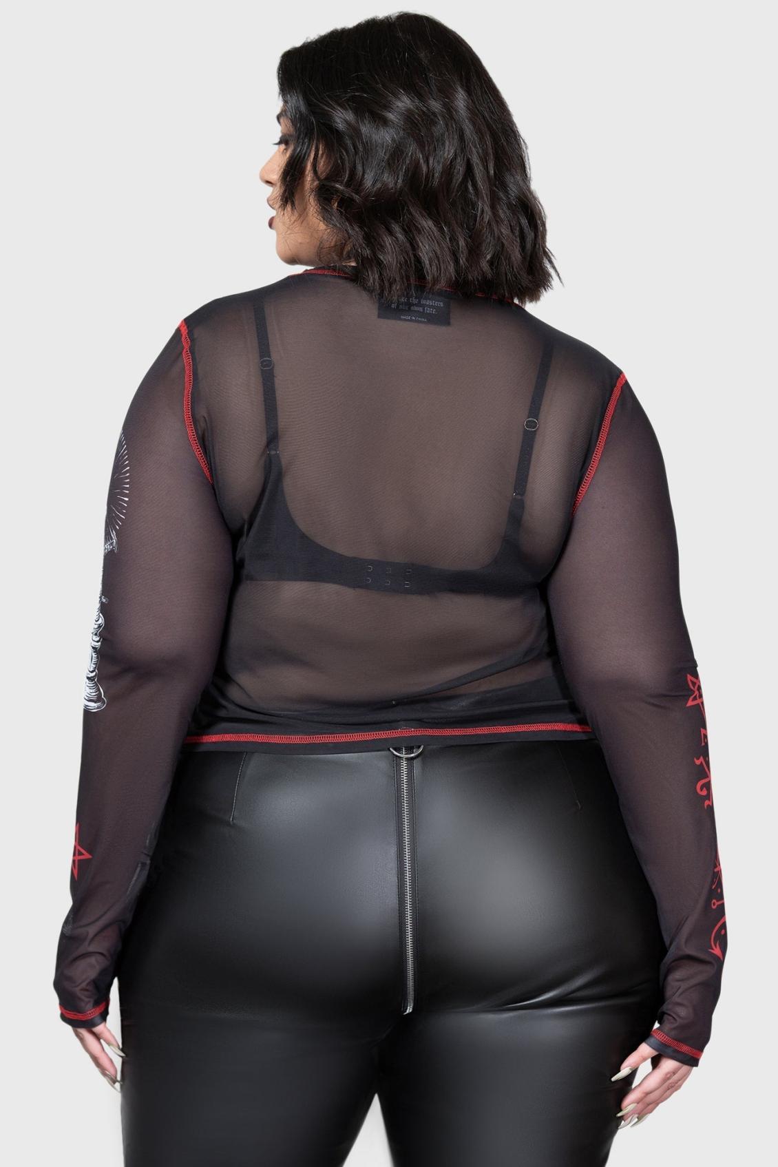 Women Long Sleeves | Killstar Devillment Mesh Long Sleeve Top