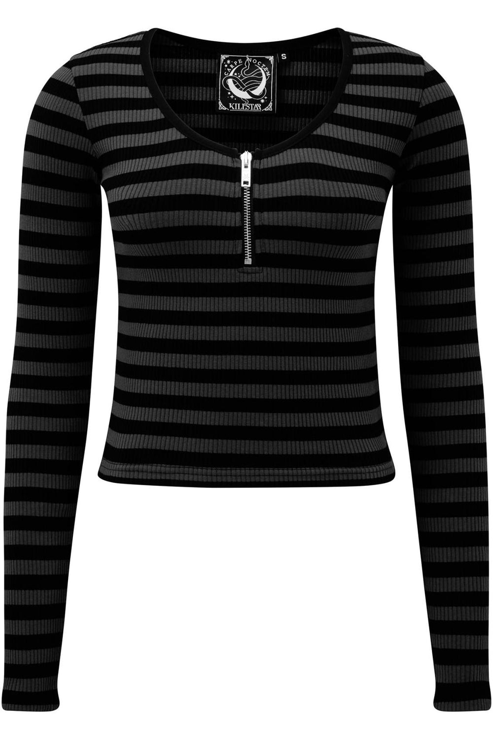 Women Long Sleeves | Killstar Izora Ribbed Top [GREY]