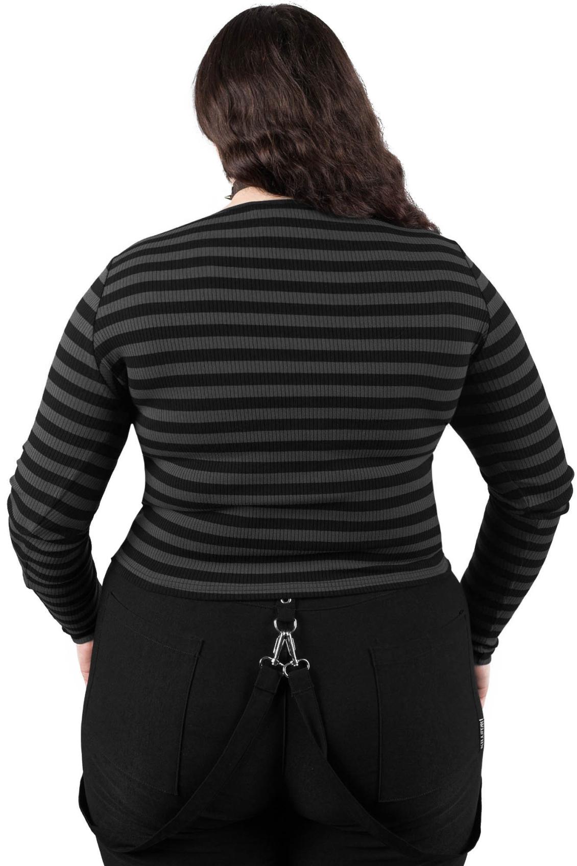 Women Long Sleeves | Killstar Izora Ribbed Top [GREY]