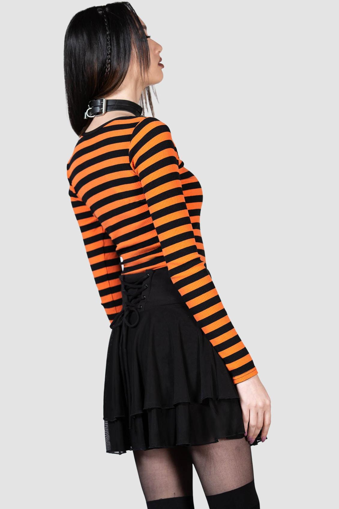 Women Long Sleeves | Killstar Izora Ribbed Top [PUMPKIN]