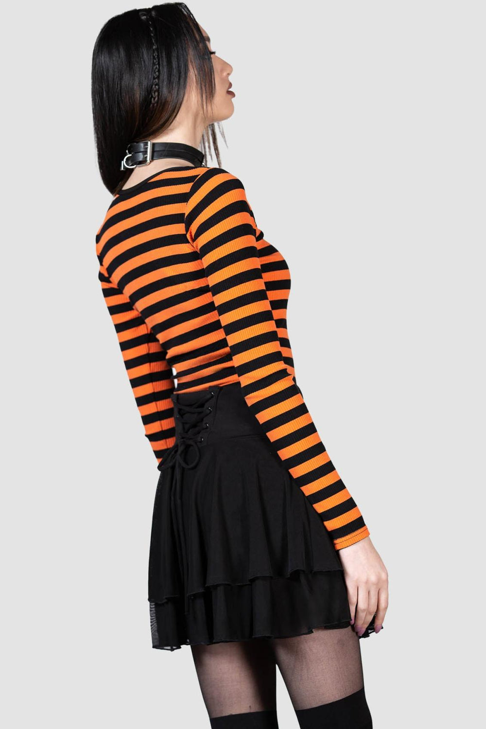 Women Long Sleeves | Killstar Izora Ribbed Top [PUMPKIN]