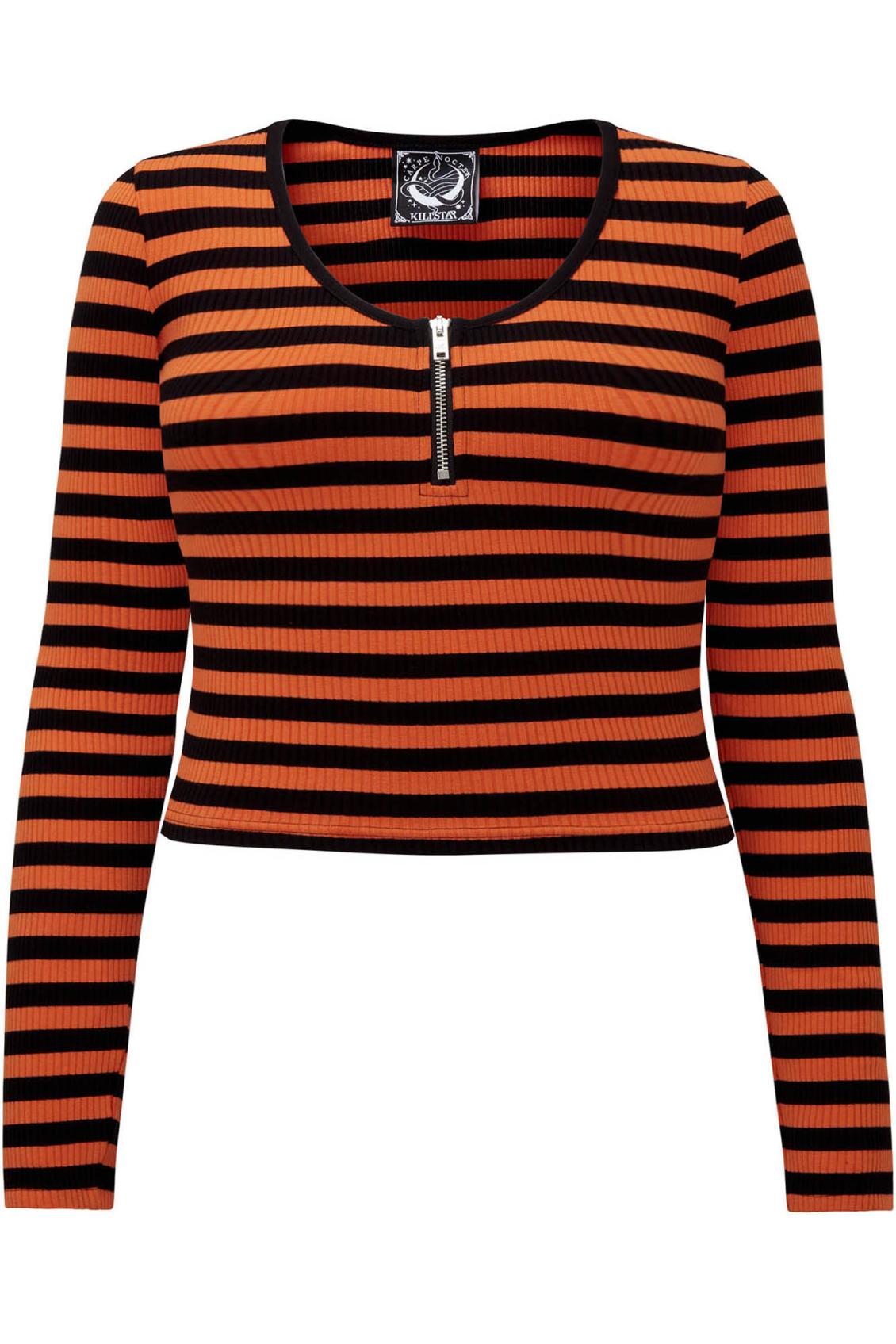 Women Long Sleeves | Killstar Izora Ribbed Top [PUMPKIN]