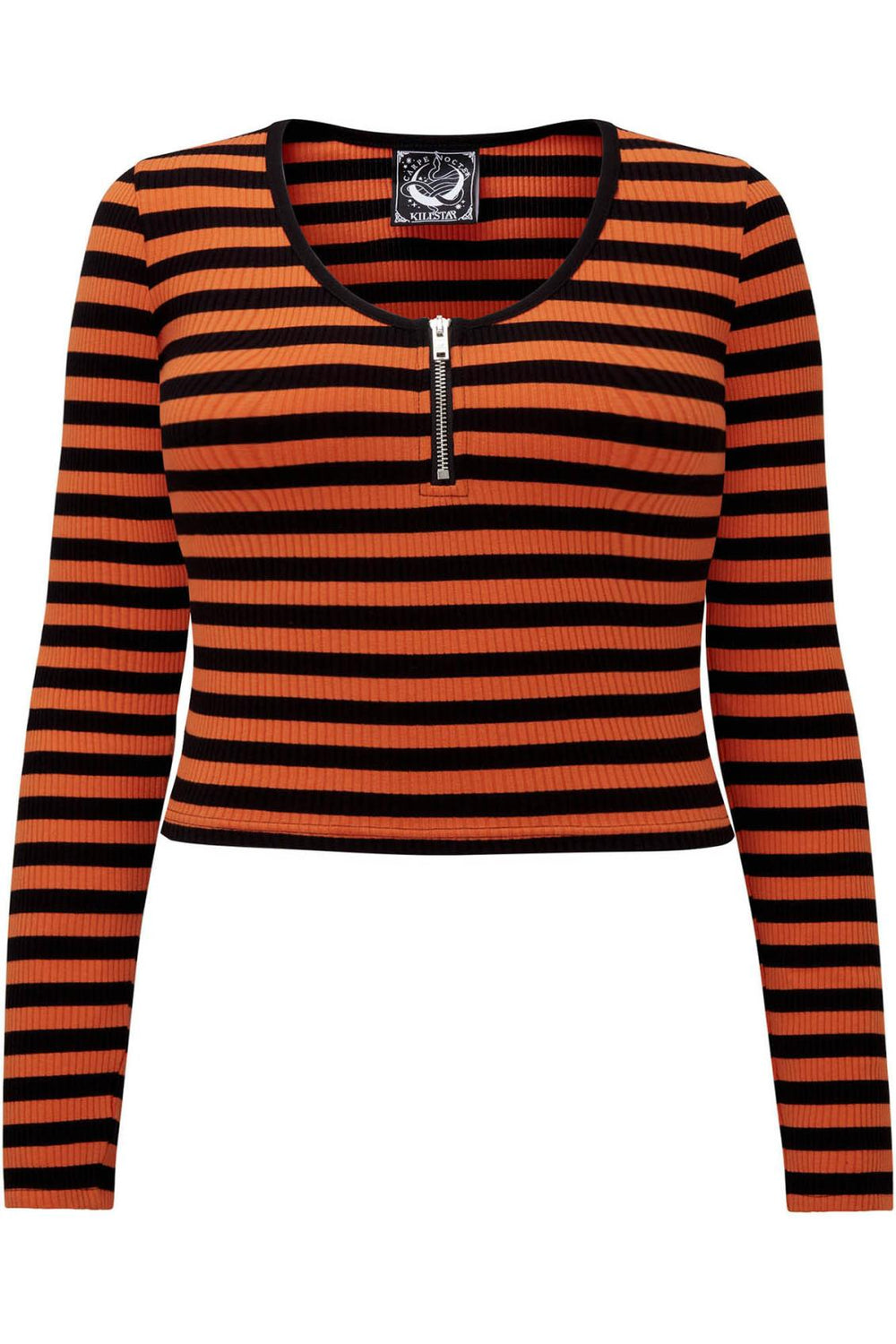 Women Long Sleeves | Killstar Izora Ribbed Top [PUMPKIN]