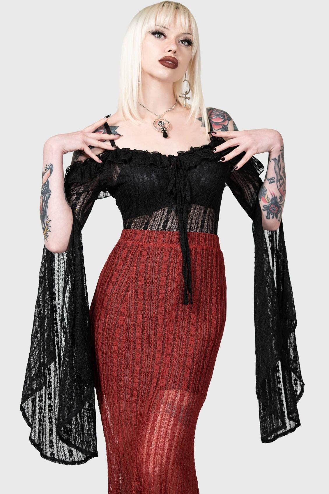 Women Long Sleeves | Killstar Melisanda Bardot Top