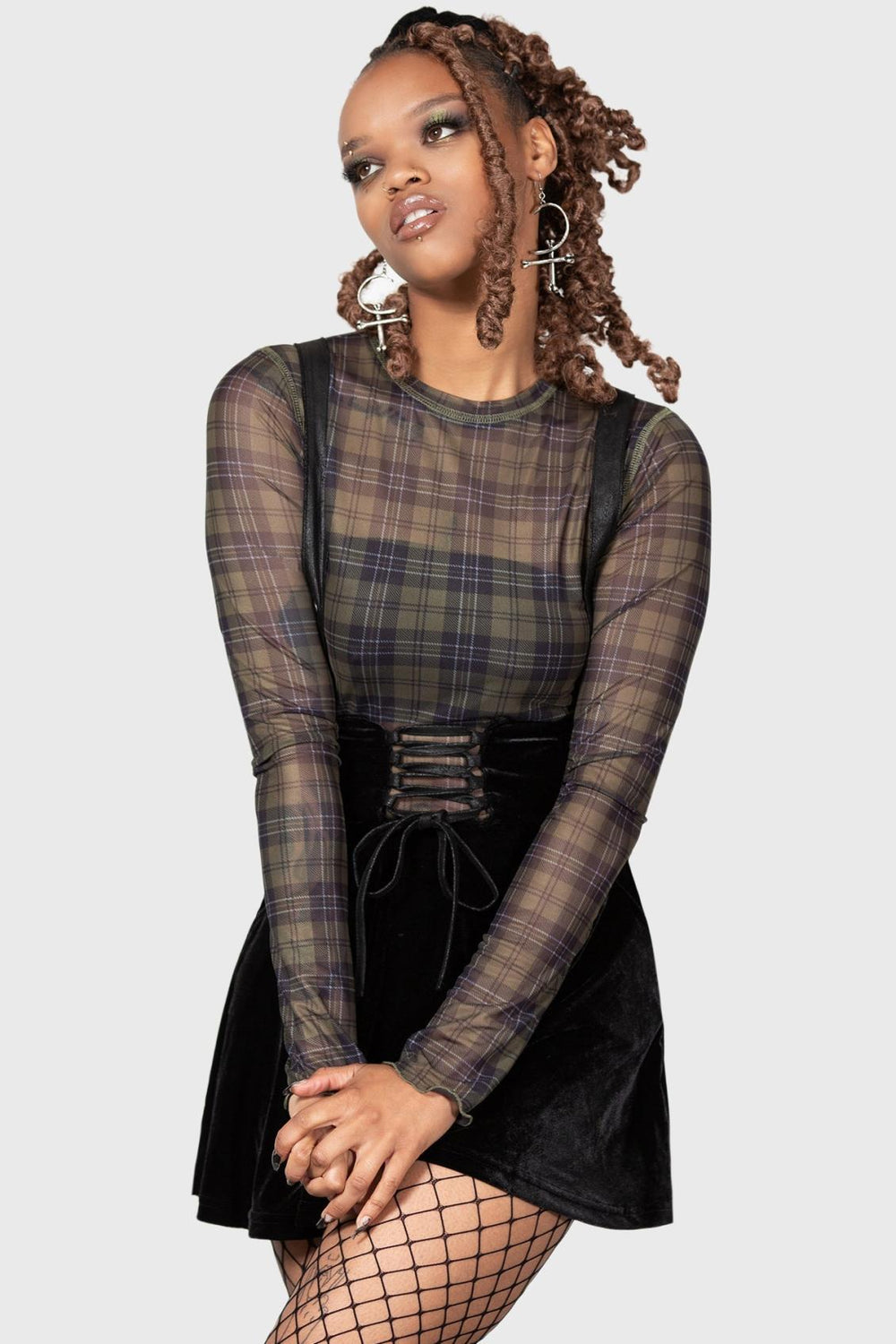 Women Long Sleeves | Killstar Moss Cover Mesh Top