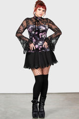 Women Long Sleeves | Killstar Poison Fang Long Sleeve Top [BLACK/PINK]