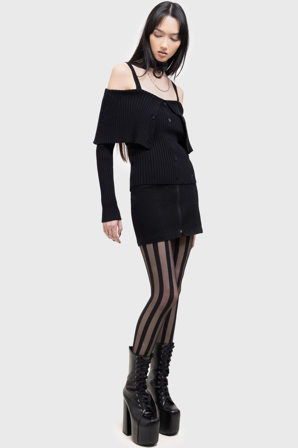 Women Long Sleeves | Killstar Shadow Empress Knit Top