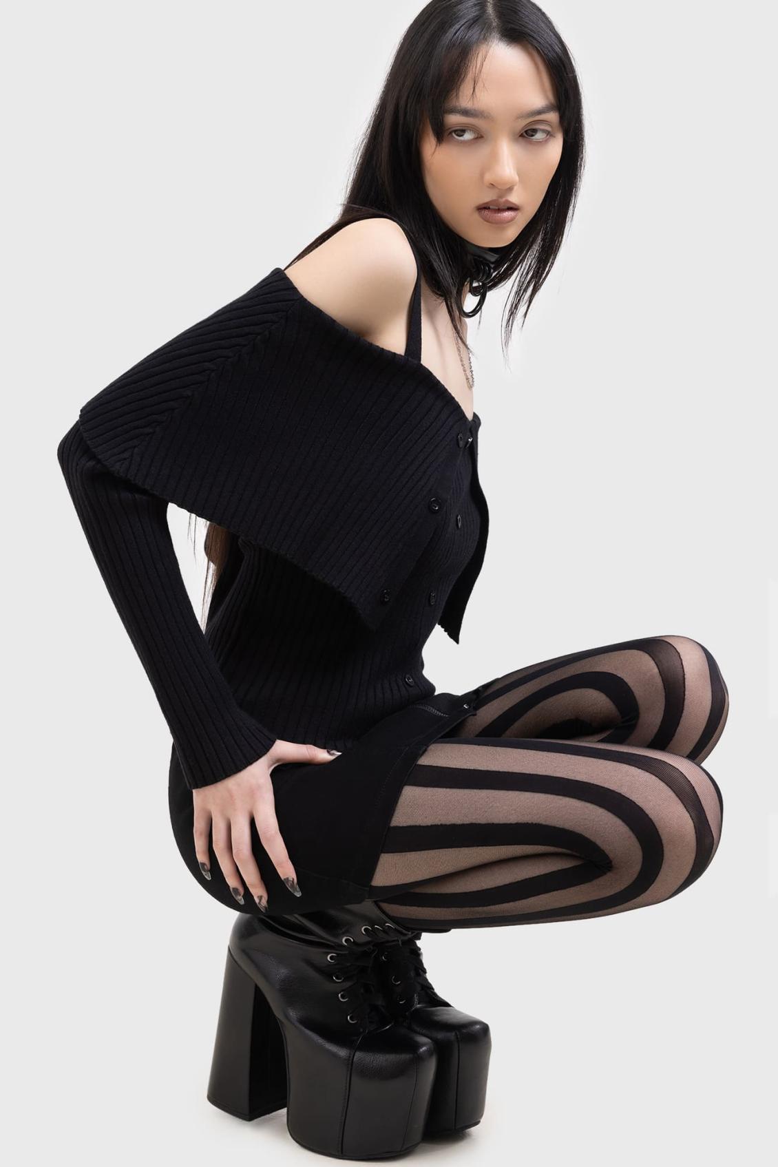 Women Long Sleeves | Killstar Shadow Empress Knit Top