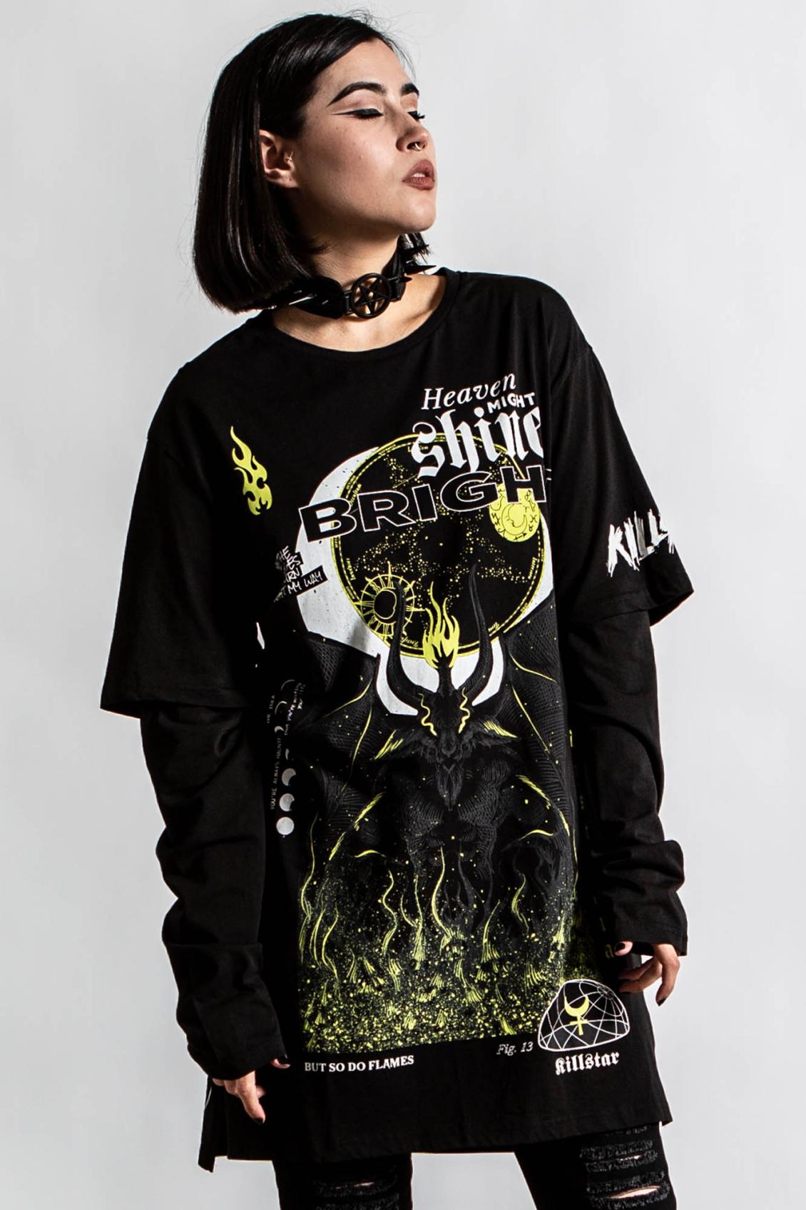Women Long Sleeves | Killstar Shine Bright 2-Layer Top