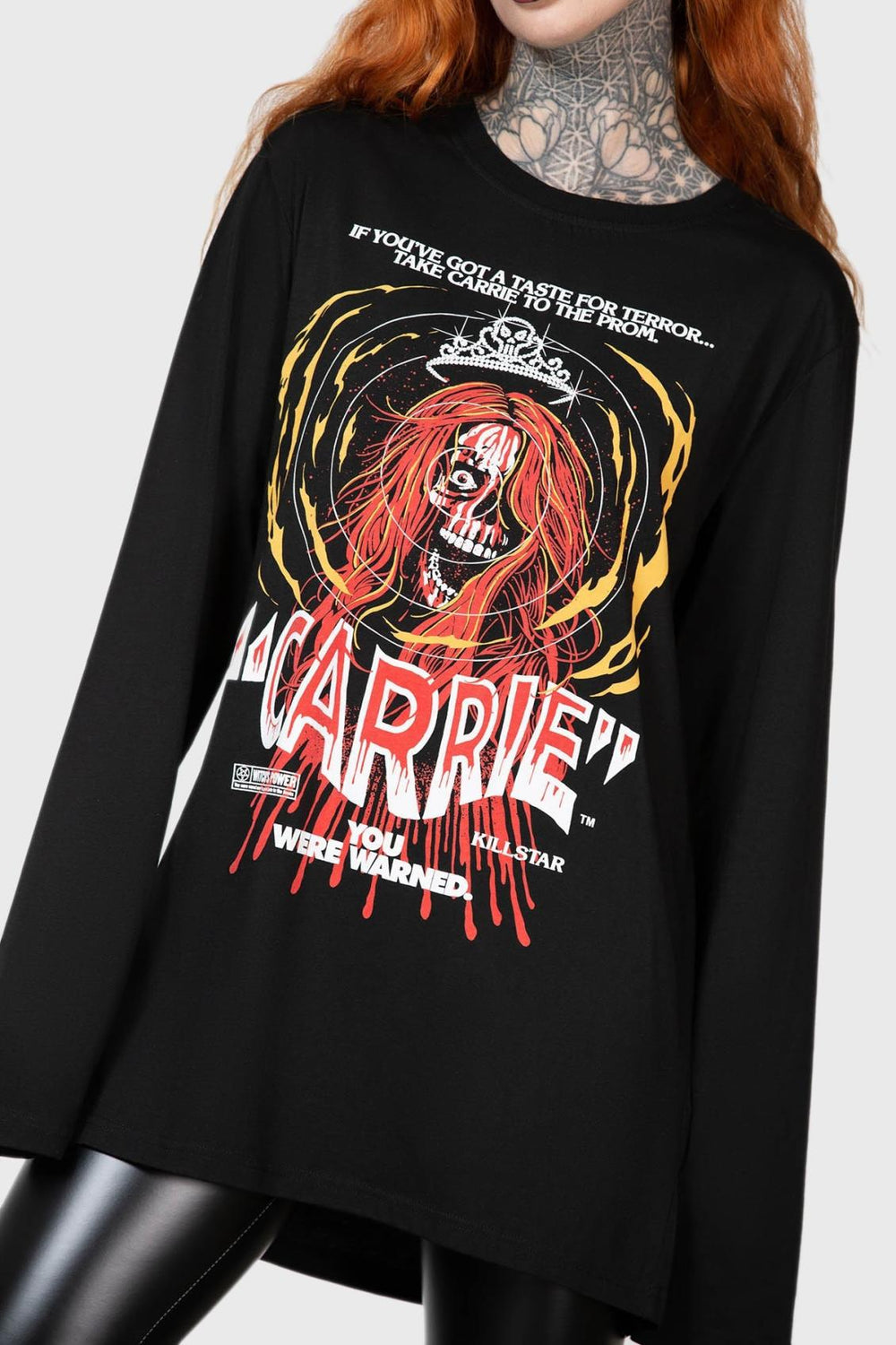 Women Long Sleeves | Killstar Warned Long Sleeve Top