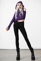 Women Long Sleeves | Killstar Zephyr Hooded Top [PURPLE]