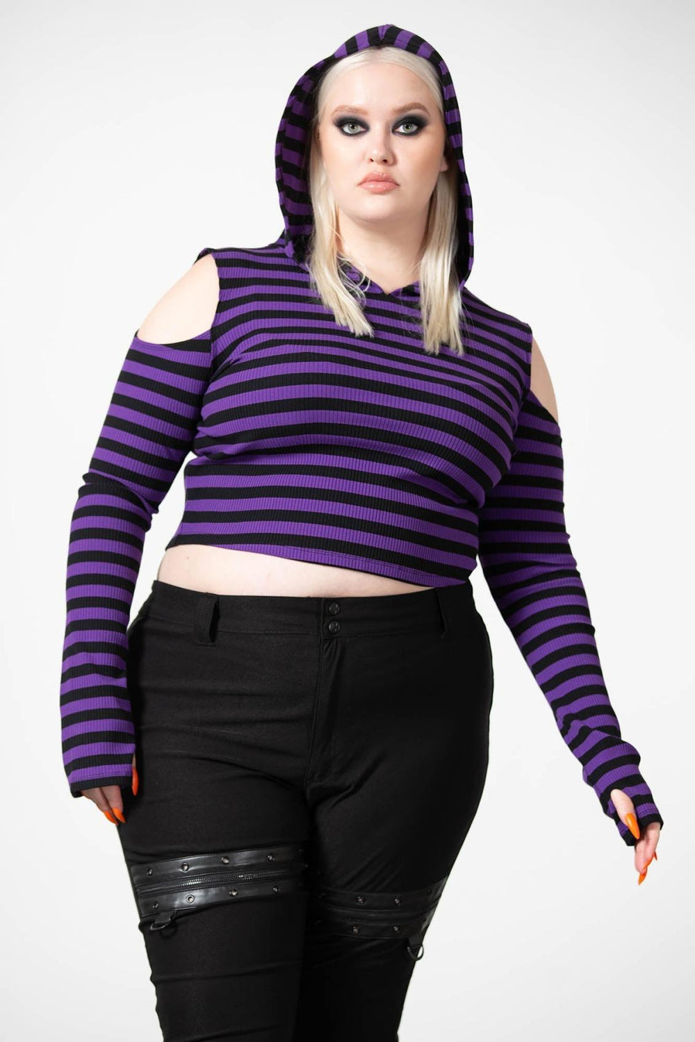 Women Long Sleeves | Killstar Zephyr Hooded Top [PURPLE]