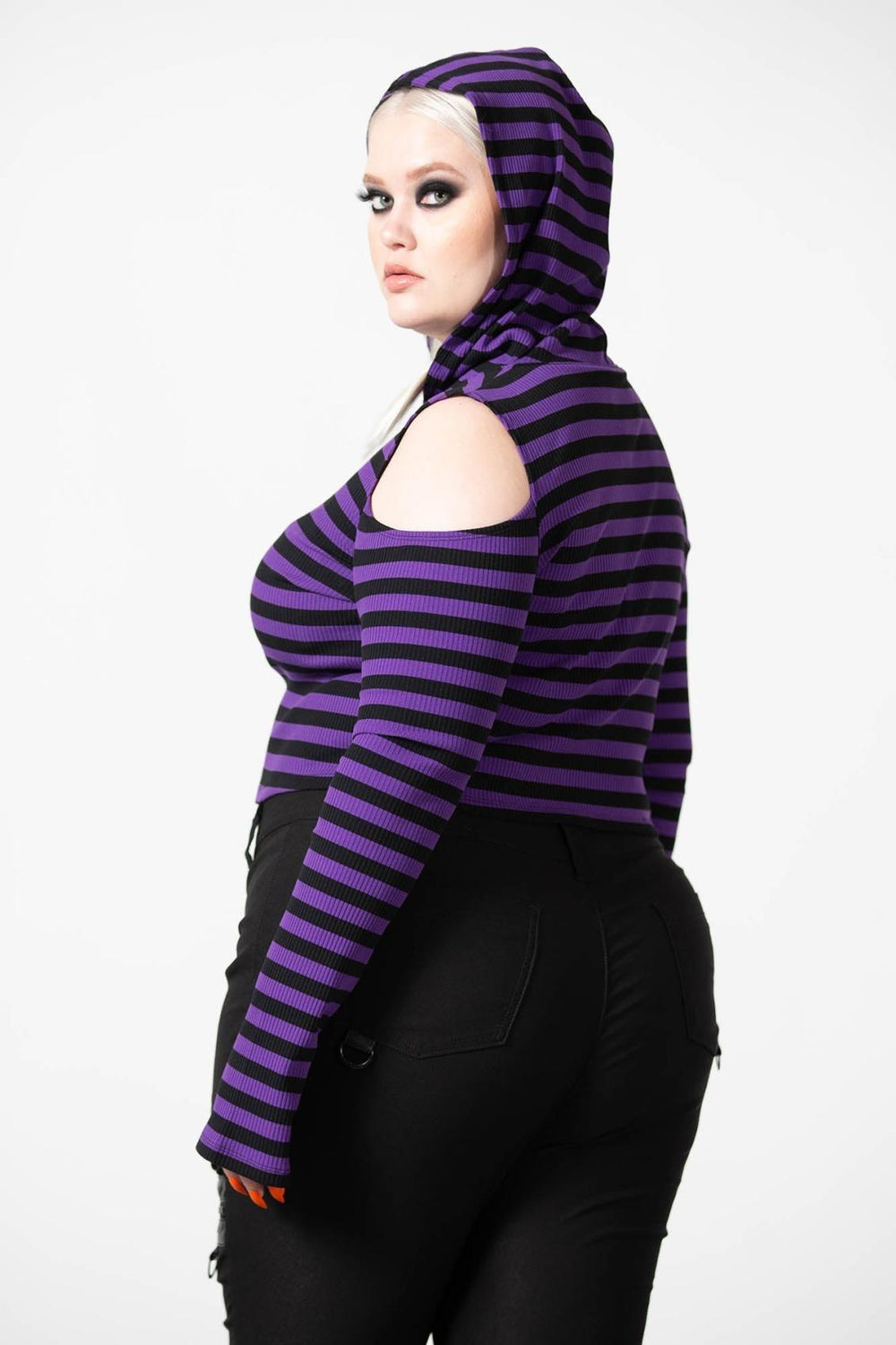 Women Long Sleeves | Killstar Zephyr Hooded Top [PURPLE]