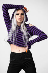 Women Long Sleeves | Killstar Zephyr Hooded Top [PURPLE]