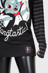 Women Loungewear | Killstar Fangtasy Stripe Sleeve Top