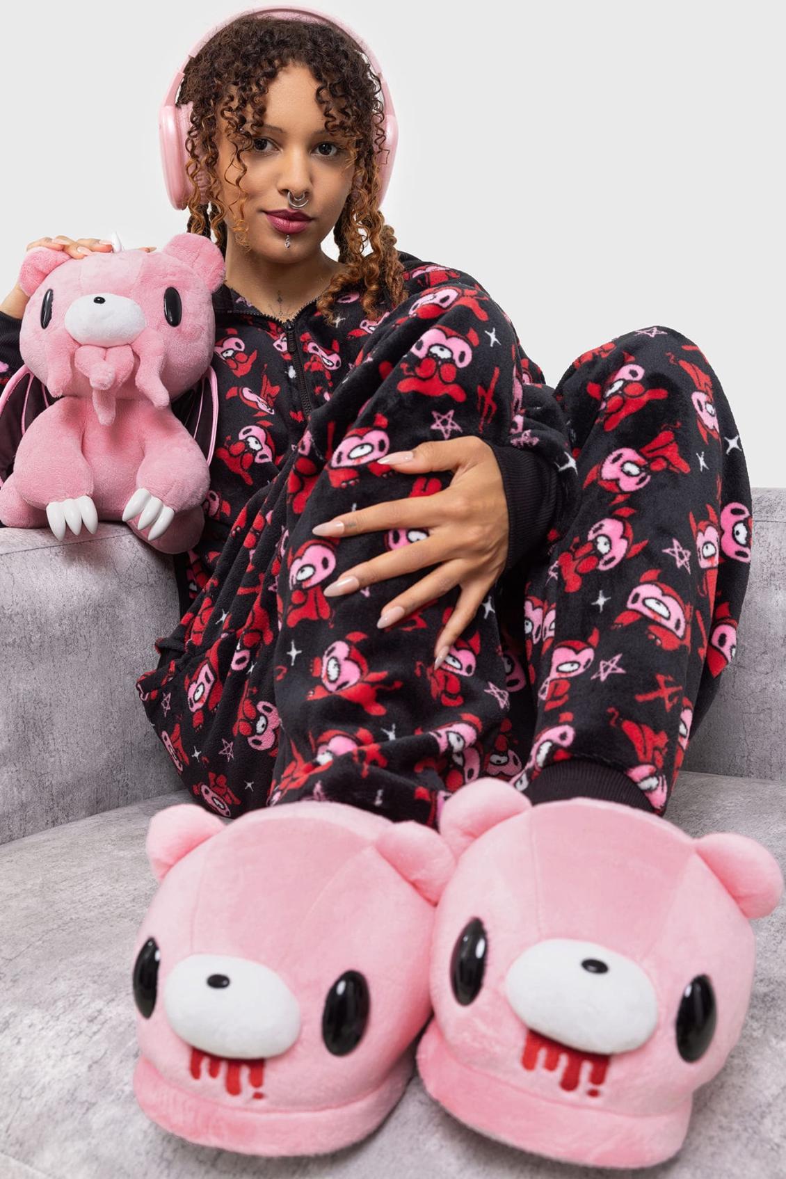 Women Loungewear | Killstar Gloomy Horns Fleece Onesie