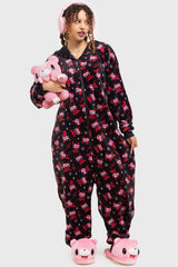 Women Loungewear | Killstar Gloomy Horns Fleece Onesie