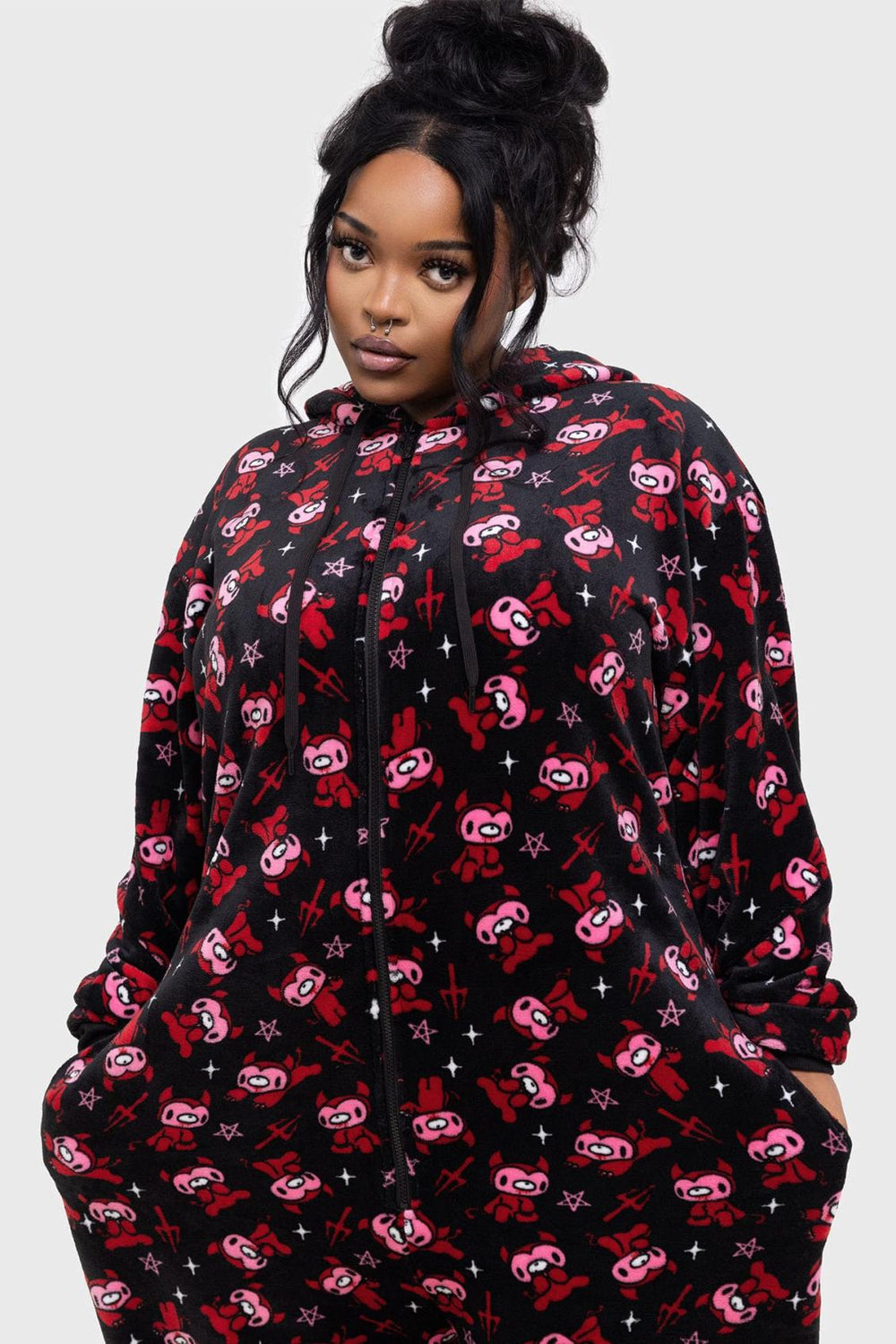 Women Loungewear | Killstar Gloomy Horns Fleece Onesie