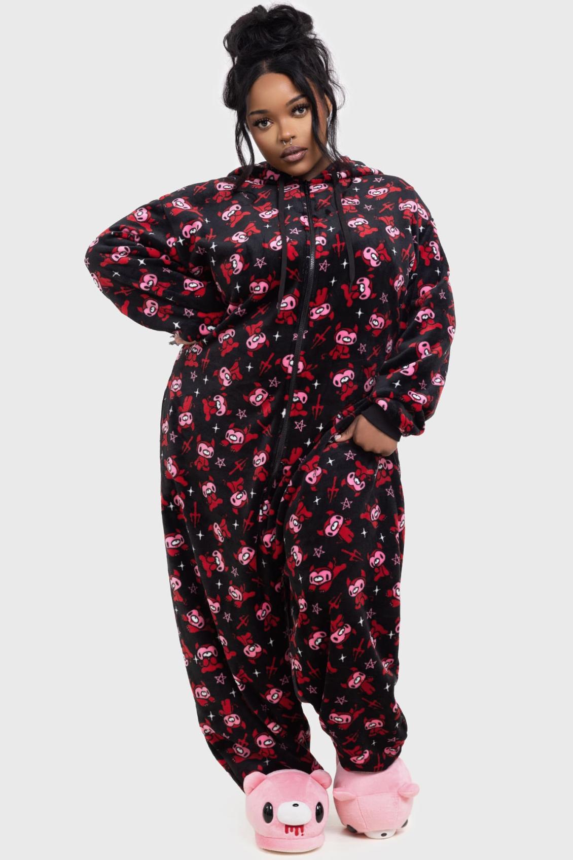 Women Loungewear | Killstar Gloomy Horns Fleece Onesie
