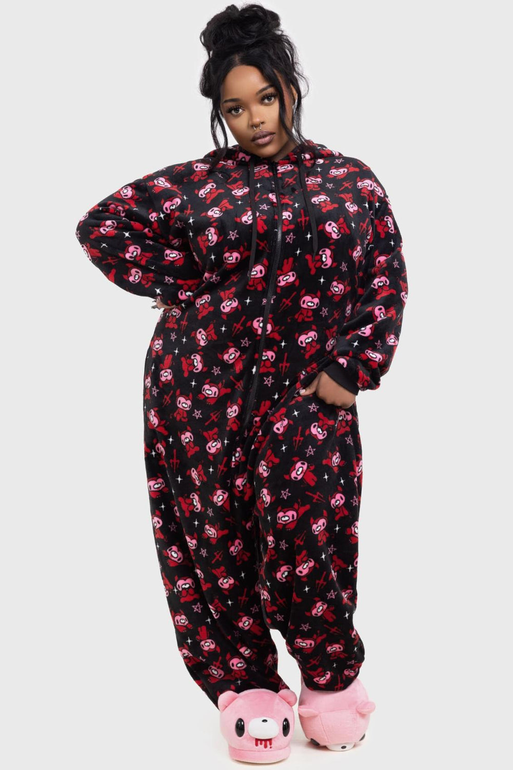 Women Loungewear | Killstar Gloomy Horns Fleece Onesie
