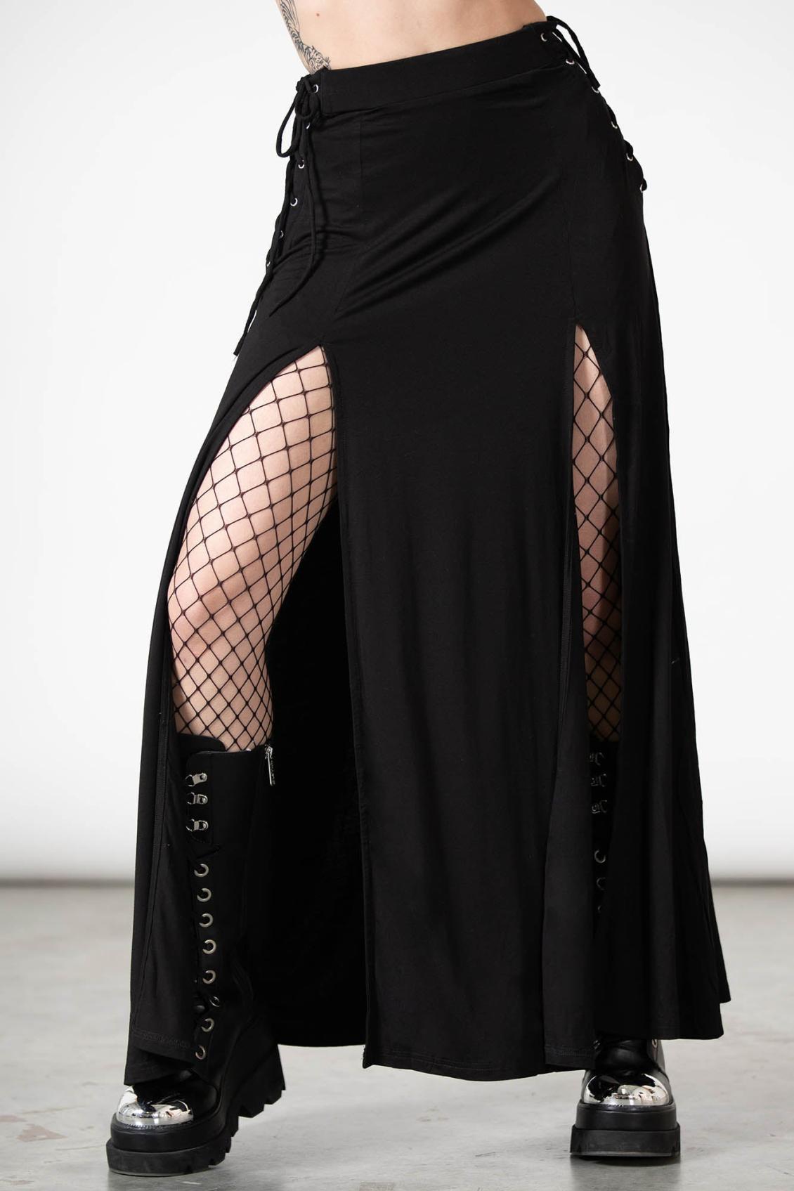 Women Maxi Skirts | Killstar Hellverina Split Maxi Skirt