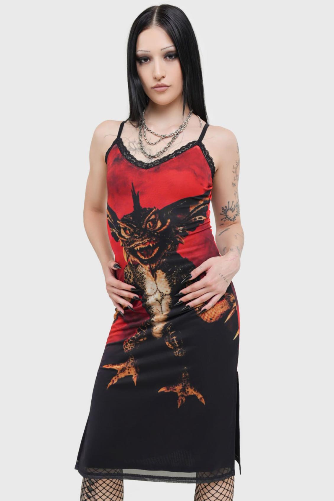 Women Midi | Killstar Gremlin Mohawk Mesh Midi Dress