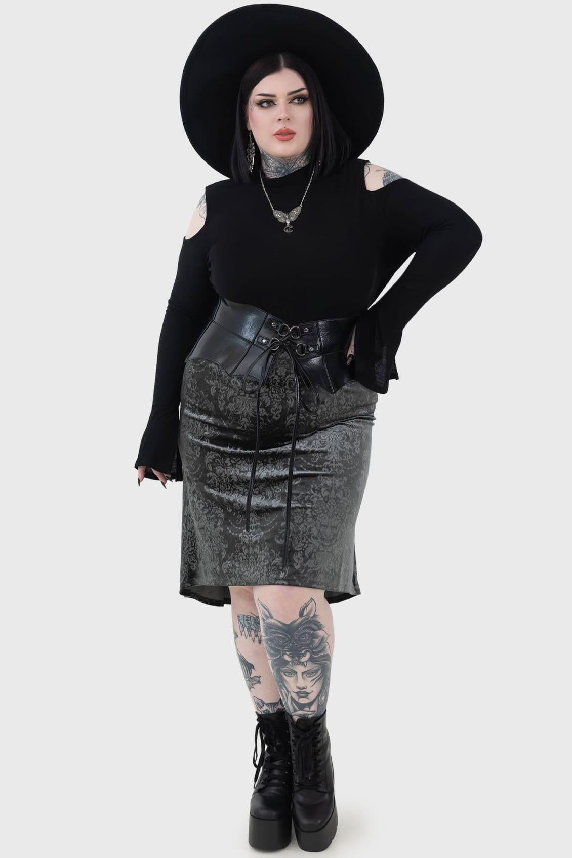 Women Midi Skirts | Killstar Haunted Lover Midi Skirt