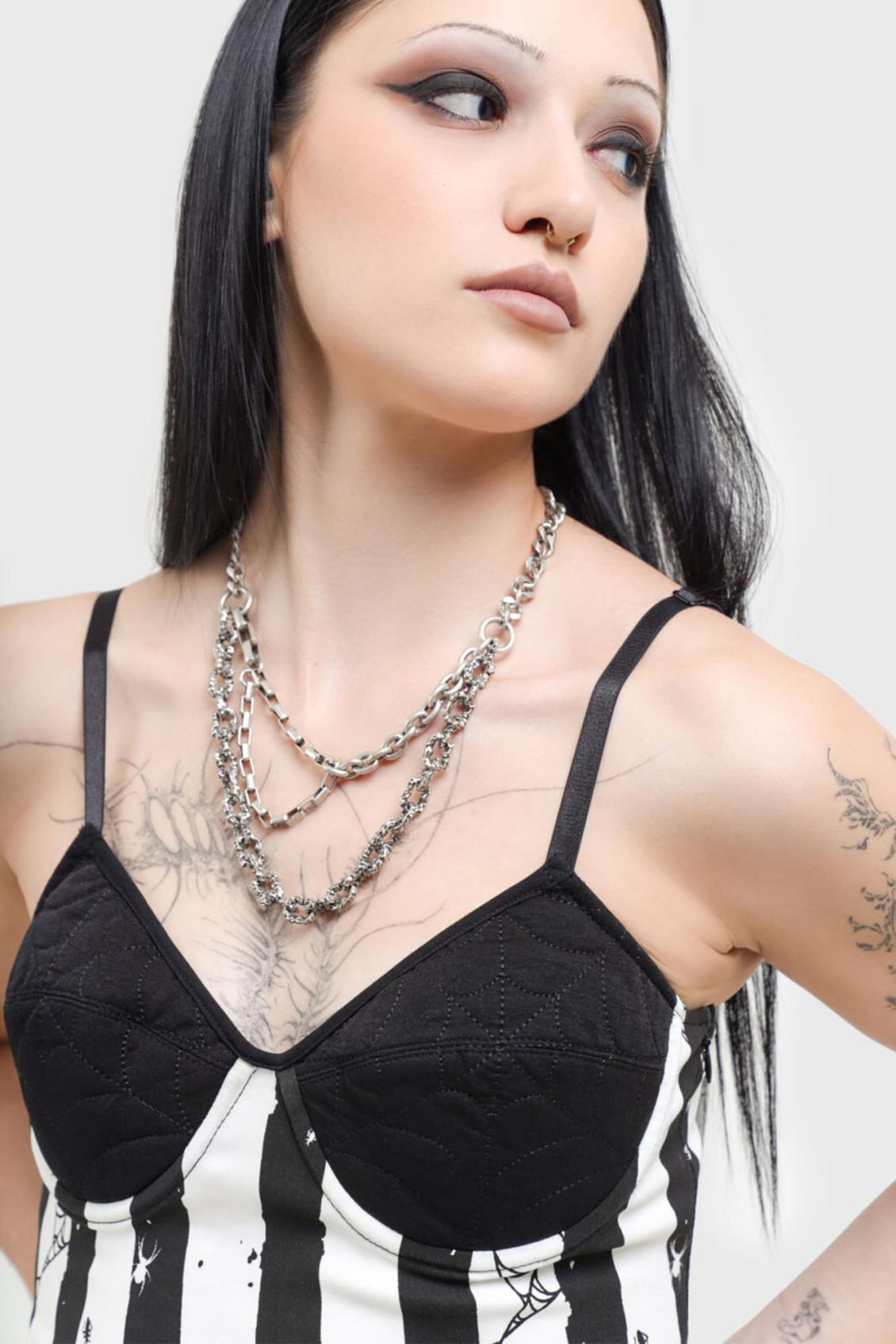 Women Mini | Killstar Distressed Stripe Bodycon Dress