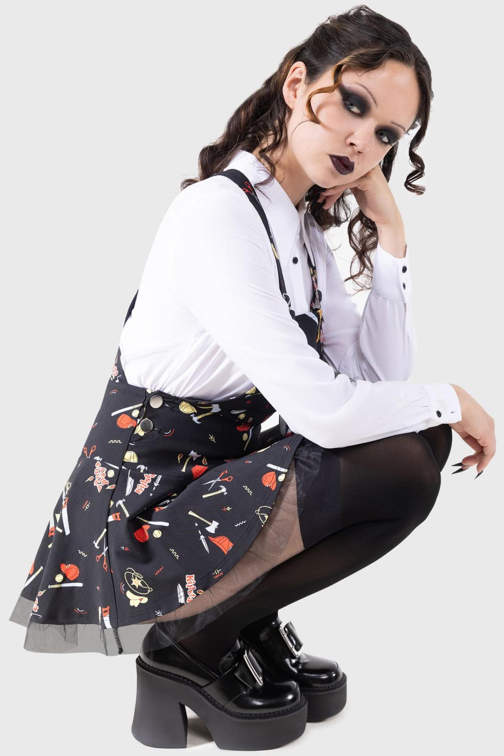 Women Mini | Killstar It&#039;s Time To Play Pinafore Dress