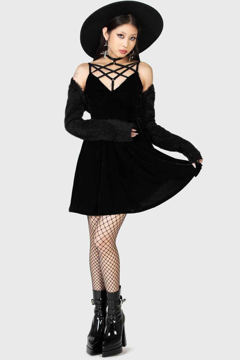 Women Mini | Killstar Magica Skater Dress [B]